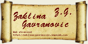 Žaklina Gavranović vizit kartica